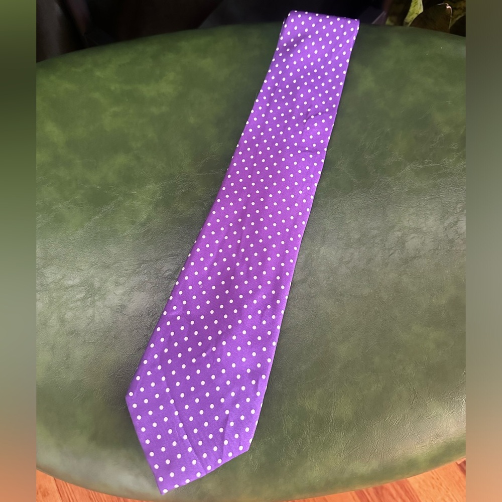 Purple Polkadot Silk Tie